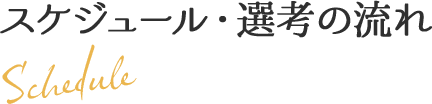 スケジュール・選考の流れ Schedule