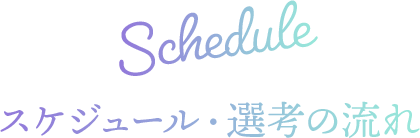 Schedule スケジュール・選考の流れ