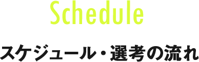 Schedule スケジュール・選考の流れ