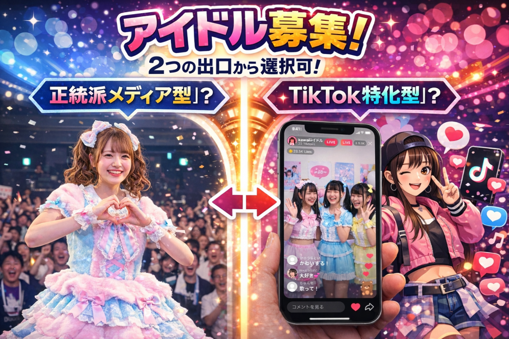 アイドルデビュー!あなたは「正統派メディア型」?それとも「TikTok特化型」?